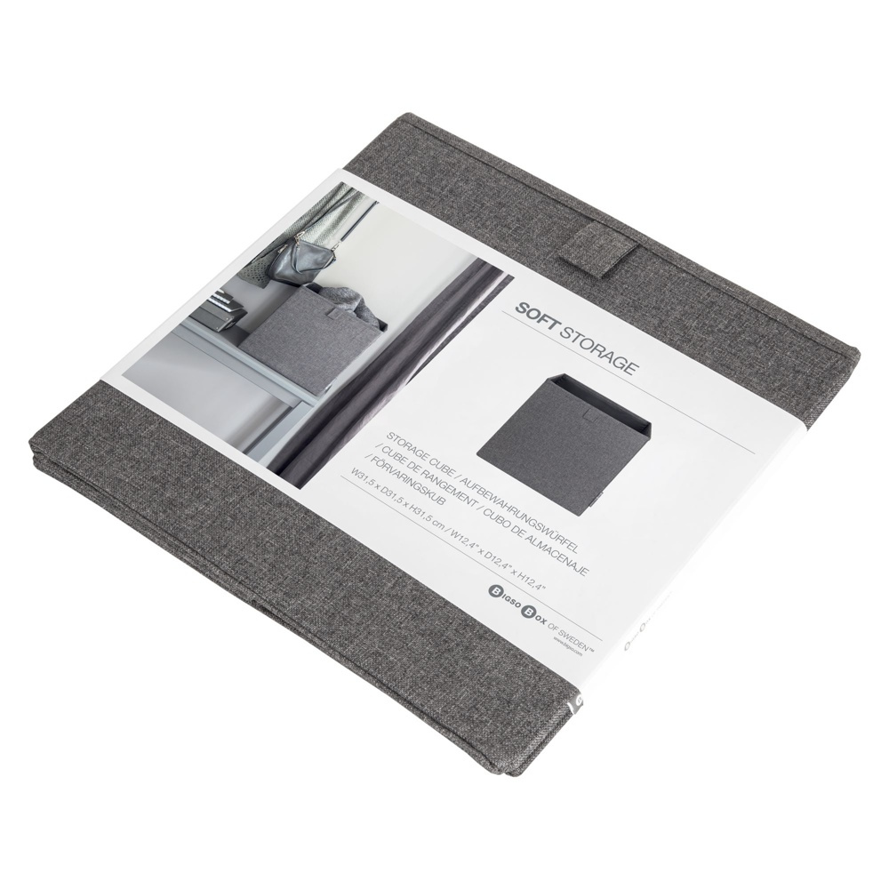 Storage basket, BIGSO CUBE, 31,5 x H 31,5 cm, Grey in the group Storage / Storage boxes / BigSo storage boxes at SmartaSaker.se (40739)