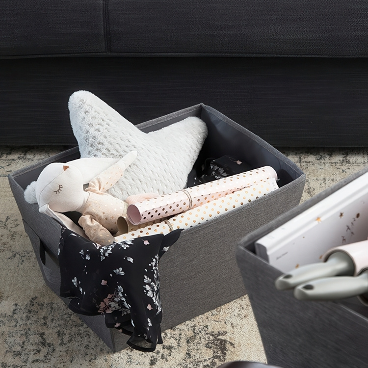 Medium storage basket in fabric, Bigso, grey in the group Storage / Storage room and garage / Baskets and buckets at SmartaSaker.se (40744)