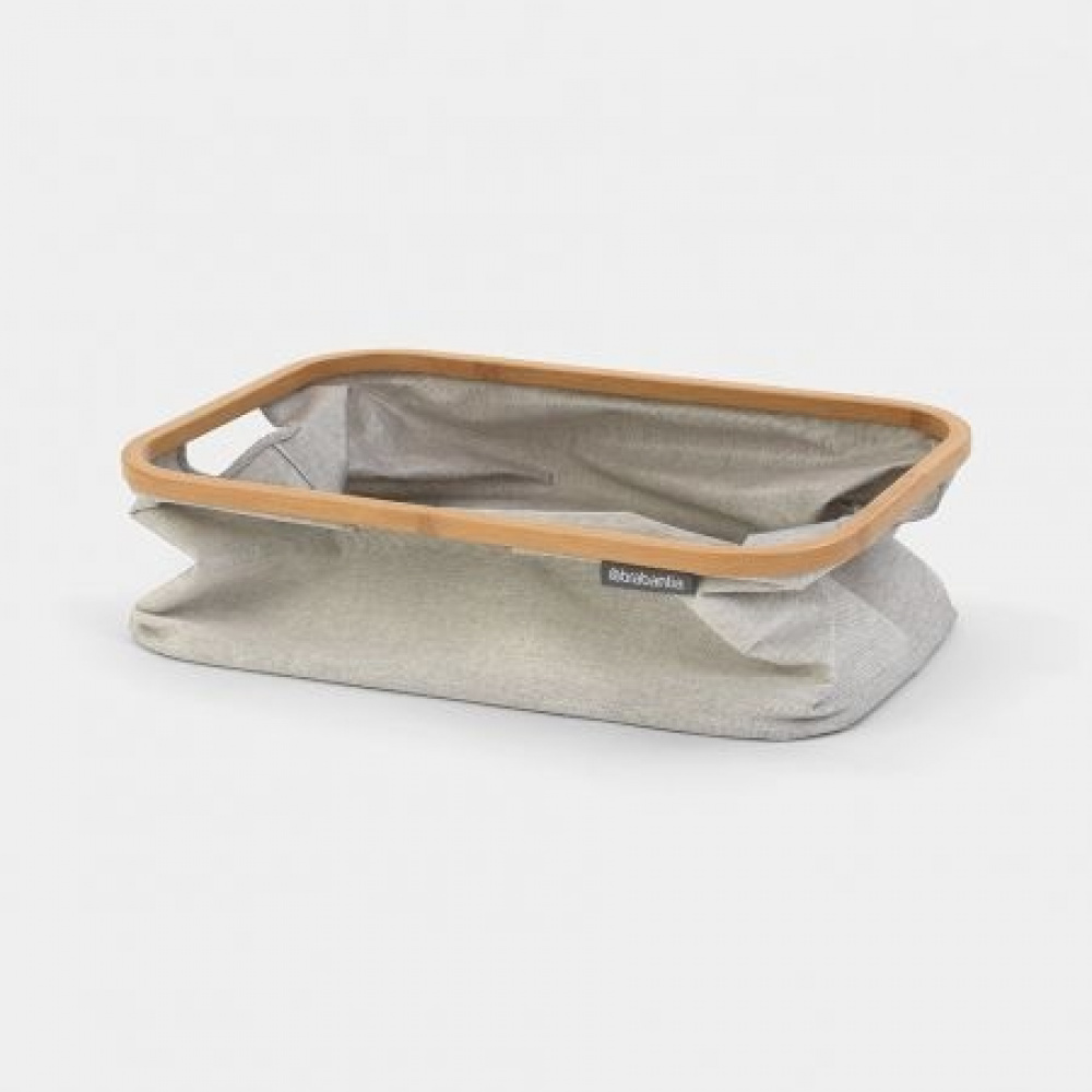 Storage Basket with Bamboo Rim, Foldable, BRABANTIA, 36 x 54 x H 26,5 cm, Grey / Nature in the group Storage / Wardrobe storage / Sorting boxes at SmartaSaker.se (40753)