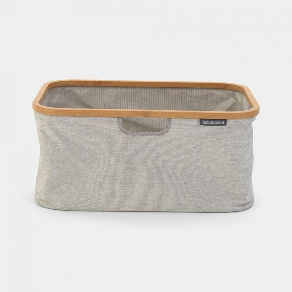 Storage Basket with Bamboo Rim, Foldable, BRABANTIA, 36 x 54 x H 26,5 cm, Grey / Nature in the group Storage / Wardrobe storage / Sorting boxes at SmartaSaker.se (40753)