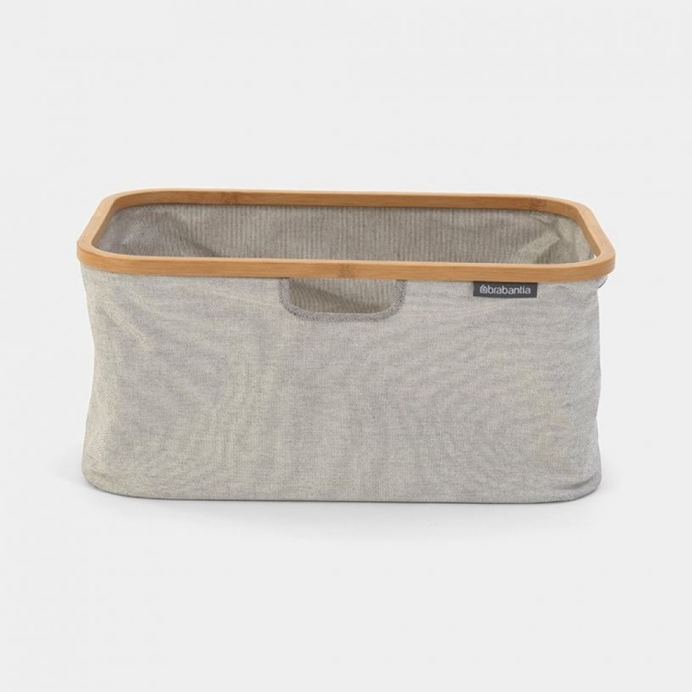 Storage Basket with Bamboo Rim, Foldable, BRABANTIA, 36 x 54 x H 26,5 cm, Grey / Nature in the group Storage / Wardrobe storage / Sorting boxes at SmartaSaker.se (40753)