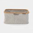 Storage Basket with Bamboo Rim, Foldable, BRABANTIA, 36 x 54 x H 26,5 cm, Grey / Nature Storage Basket with Bamboo Rim, Foldable, BRABANTIA, 36 x 54 x H 26,5 cm, Grey / Nature