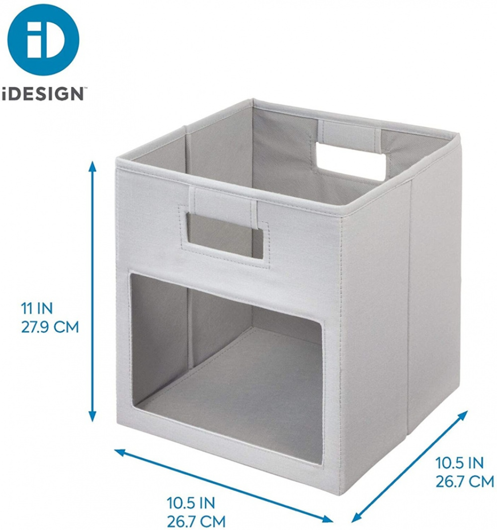 Storage bin with window, EVIE CUBE, 27,5 x 27,5 x H 28 cm, Light Grey in the group Storage / Children’s room storage at SmartaSaker.se (40756)