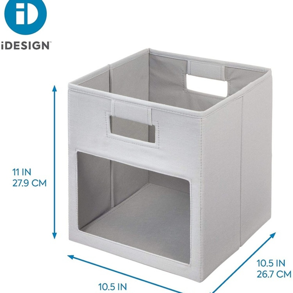Storage bin with window, EVIE CUBE, 27,5 x 27,5 x H 28 cm, Light Grey in the group Storage / Children’s room storage at SmartaSaker.se (40756)