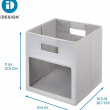 Storage bin with window, EVIE CUBE, 27,5 x 27,5 x H 28 cm, Light Grey Storage bin with window, EVIE CUBE, 27,5 x 27,5 x H 28 cm, Light Grey