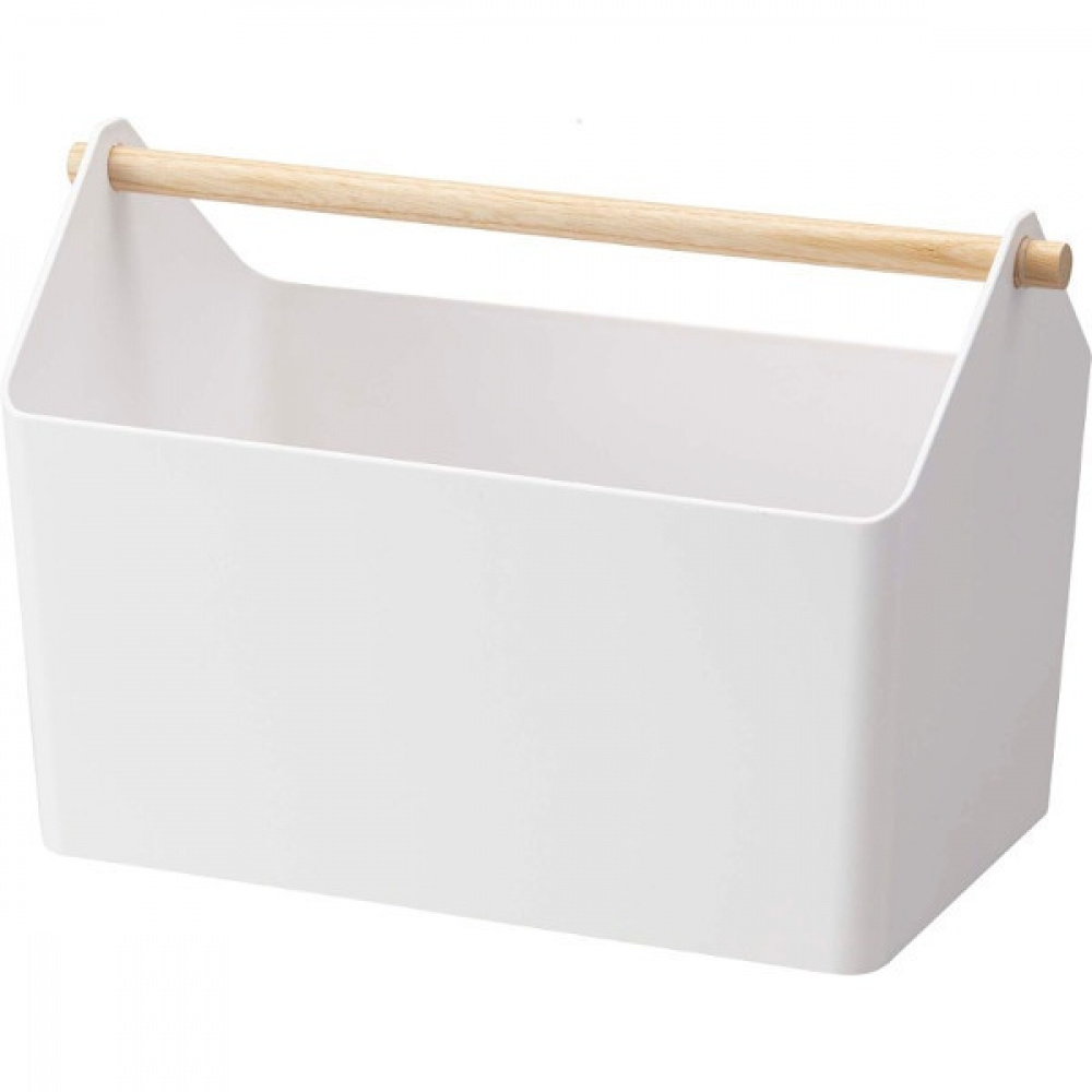 Basket with wooden handle, FAVORI, 37 x 21 x H 24 cm, Yamazaki, White in the group Storage / Storage room and garage / Baskets and buckets at SmartaSaker.se (40767)