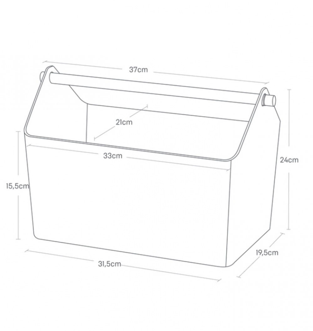 Basket with wooden handle, FAVORI, 37 x 21 x H 24 cm, Yamazaki, White in the group Storage / Storage room and garage / Baskets and buckets at SmartaSaker.se (40767)