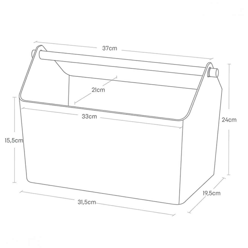 Basket with wooden handle, FAVORI, 37 x 21 x H 24 cm, Yamazaki, White in the group Storage / Storage room and garage / Baskets and buckets at SmartaSaker.se (40767)