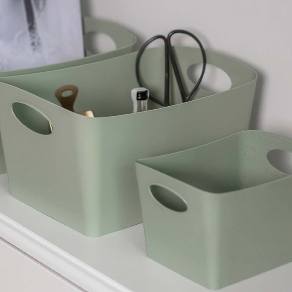 Storage basket, KOZIOL BOXXX ORGANIC SMALL, 13 x 19 x H 11 cm, Light Green in the group Storage / Cleaning and waste sorting / Cleaning baskets at SmartaSaker.se (40770)