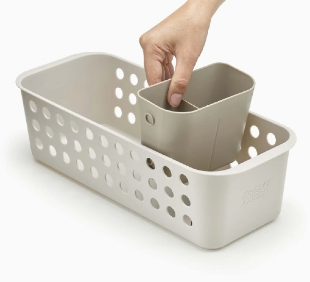 Storage Basket, , EASY STORE SLIMLINE, 16 x 40 x H 13 cm, Joseph Joseph, Lightgrey in the group Storage / Storage boxes / JosephJoseph storage boxes at SmartaSaker.se (40773)