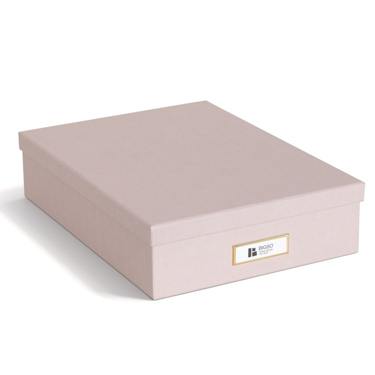 Storage box A4 +, BIGSO OSKAR RESTORE, 35 x 26 x H 8,5 cm, Rose in the group Storage / Storage boxes / BigSo storage boxes at SmartaSaker.se (40784)