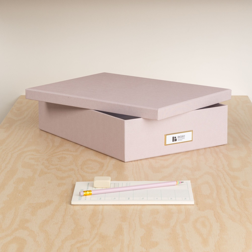 Storage box A4 +, BIGSO OSKAR RESTORE, 35 x 26 x H 8,5 cm, Rose in the group Storage / Storage boxes / BigSo storage boxes at SmartaSaker.se (40784)