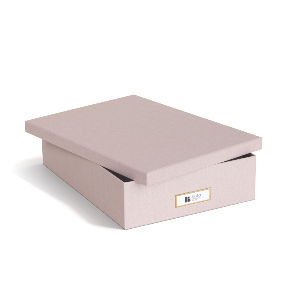 Storage box A4 +, BIGSO OSKAR RESTORE, 35 x 26 x H 8,5 cm, Rose in the group Storage / Storage boxes / BigSo storage boxes at SmartaSaker.se (40784)