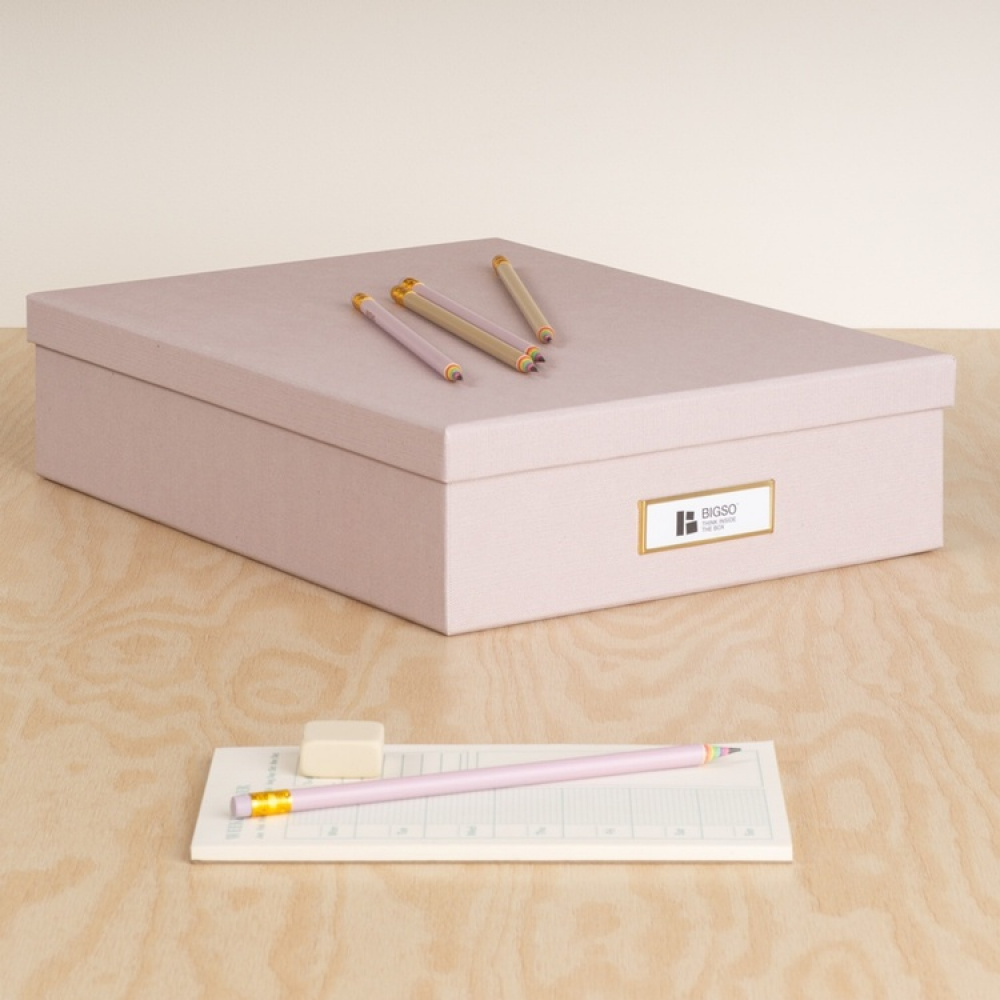 Storage box A4 +, BIGSO OSKAR RESTORE, 35 x 26 x H 8,5 cm, Rose in the group Storage / Storage boxes / BigSo storage boxes at SmartaSaker.se (40784)