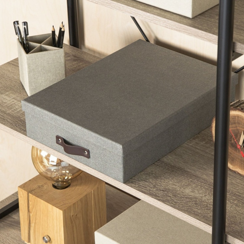 Storage box A4 +, BIGSO OSKAR CANVAS, 35 x 26 x H 8,5 cm in the group Storage / Storage boxes / BigSo storage boxes at SmartaSaker.se (40785)