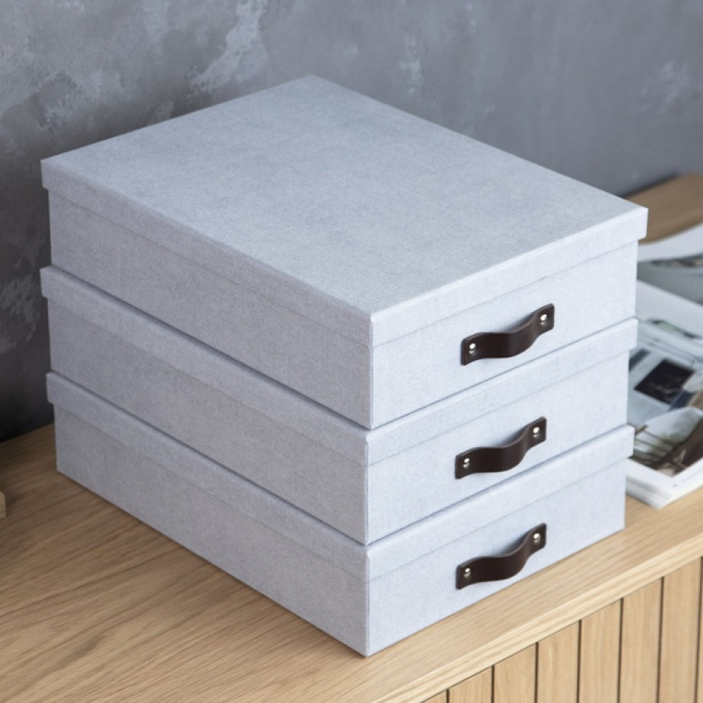 Storage box A4 +, BIGSO OSKAR CANVAS, 35 x 26 x H 8,5 cm in the group Storage / Storage boxes / BigSo storage boxes at SmartaSaker.se (40785)