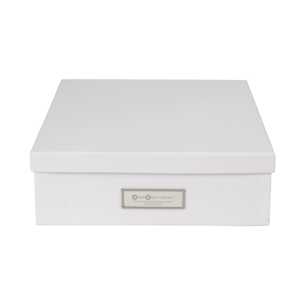 Storage box A4, Oskar, Bigso, White in the group Storage / Storage boxes / Bigso storage boxes at SmartaSaker.se (40787-vit)