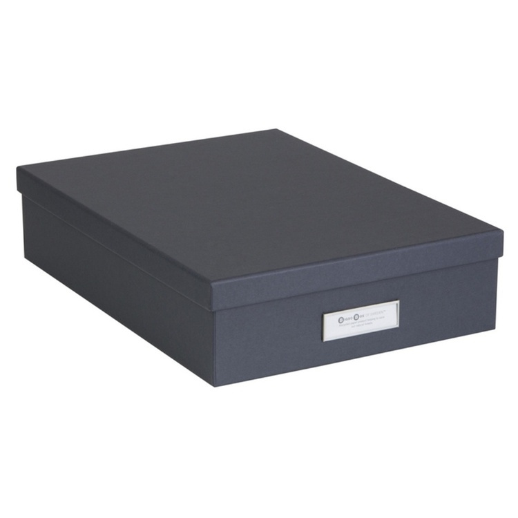 Storage box A4 +, BIGSO OSKAR, 35 x 26 x H 8,5 cm, Dark Grey in the group Storage / Storage boxes / BigSo storage boxes at SmartaSaker.se (40788)