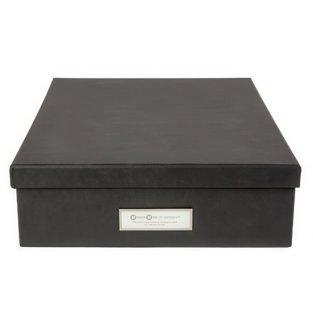 Storage box A4 +, BIGSO OSKAR, 35 x 26 x H 8,5 cm, Dark Grey in the group Storage / Storage boxes / BigSo storage boxes at SmartaSaker.se (40788)