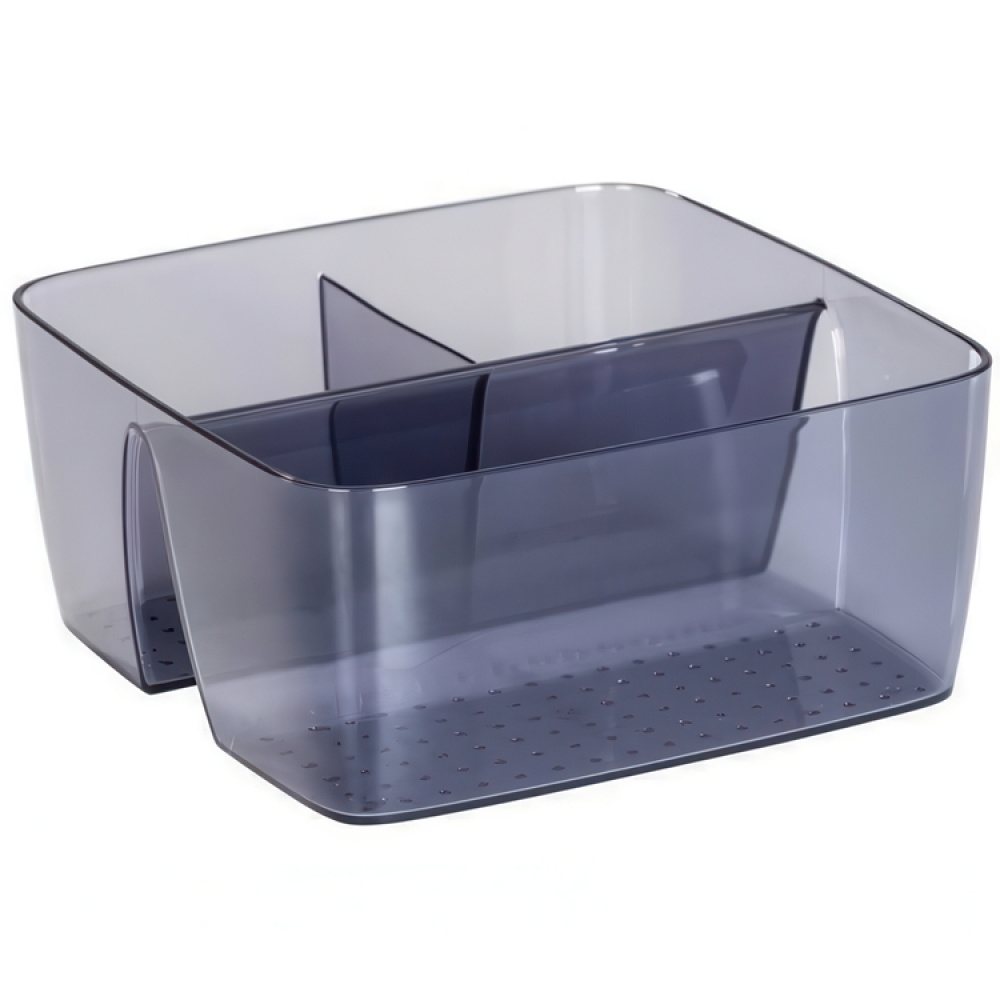Storage Box in recycled plastic, with dividers, SAN DIEGO, 15,5 x 15,4, x H 7 cm, Transparent grey in the group Storage / Storage boxes at SmartaSaker.se (40790)