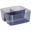 Storage Box in recycled plastic, with dividers, SAN DIEGO, 15,5 x 15,4, x H 7 cm, Transparent grey Storage Box in recycled plastic, with dividers, SAN DIEGO, 15,5 x 15,4, x H 7 cm, Transparent grey