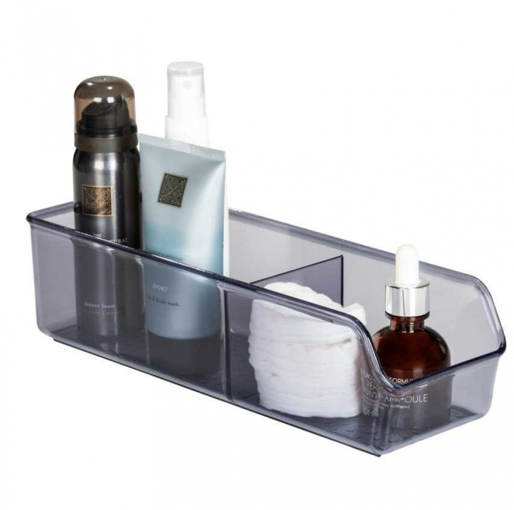 Storage Box in recycled plastic, Slim, SAN DIEGO, 27,5 x 9 x H 7,2 cm, Transparent grey in the group Storage / Storage boxes at SmartaSaker.se (40791)