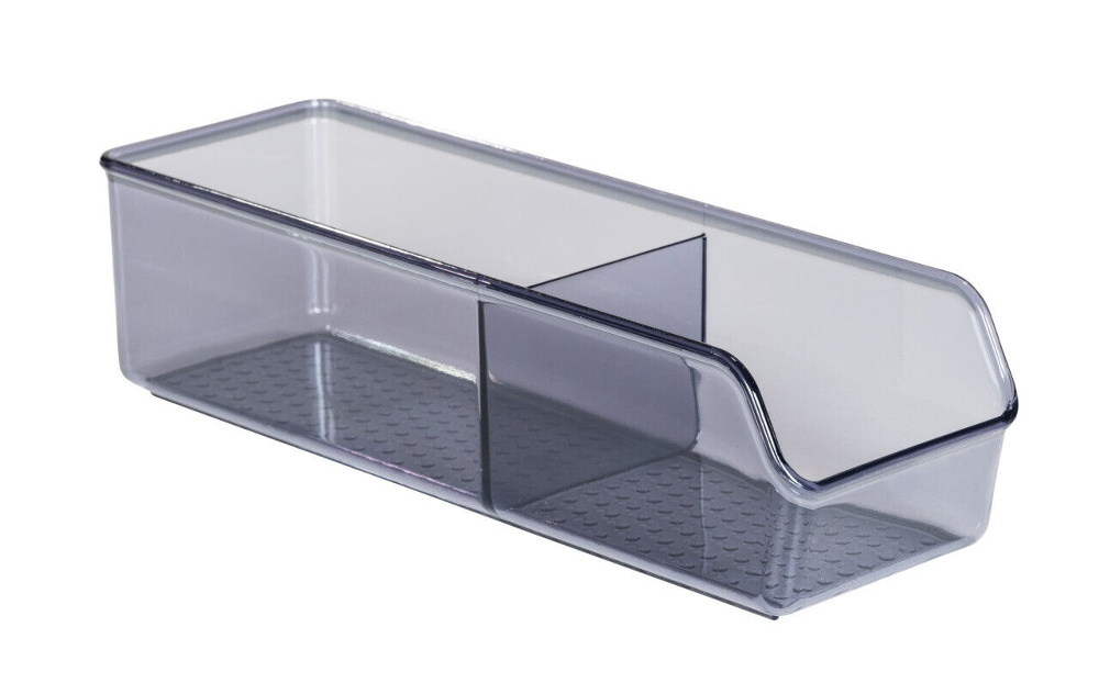 Storage Box in recycled plastic, Slim, SAN DIEGO, 27,5 x 9 x H 7,2 cm, Transparent grey in the group Storage / Storage boxes at SmartaSaker.se (40791)