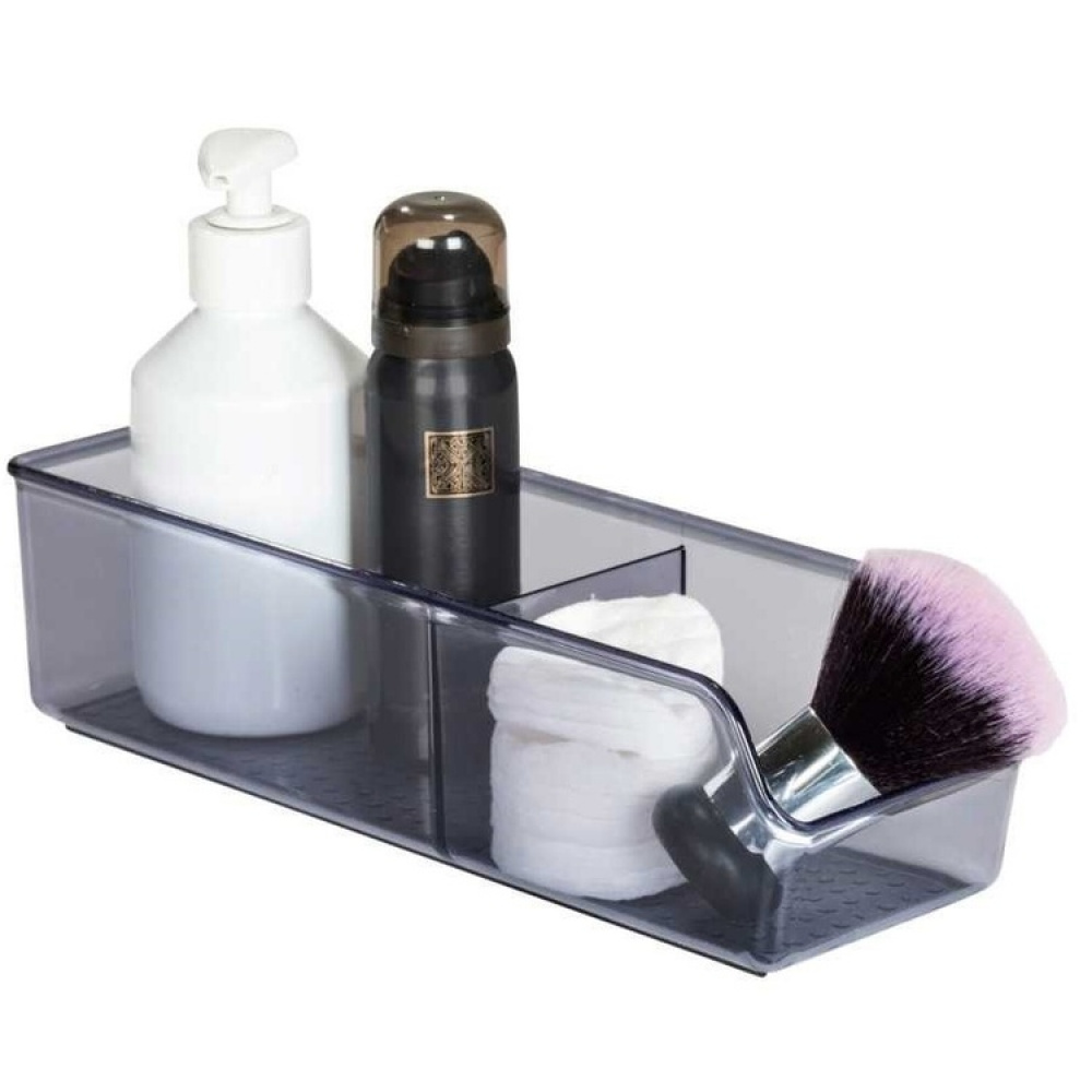 Storage Box in recycled plastic, Slim, SAN DIEGO, 27,5 x 9 x H 7,2 cm, Transparent grey in the group Storage / Storage boxes at SmartaSaker.se (40791)
