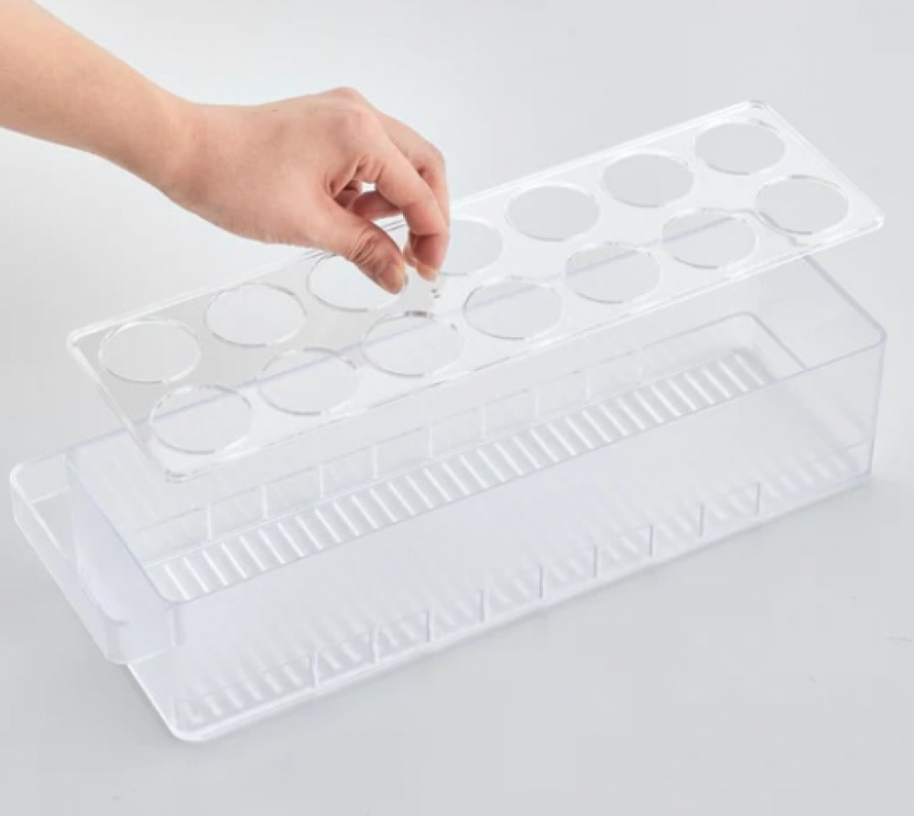 Storage box for 14 Eggs, Stackable, TOWER MODERN EGG TRAY , Yamazaki, Tranparent in the group Storage / Kitchen storage / Fridge storage at SmartaSaker.se (40792)