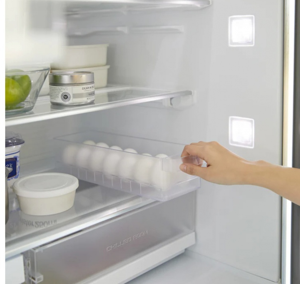 Storage box for 14 Eggs, Stackable, TOWER MODERN EGG TRAY , Yamazaki, Tranparent in the group Storage / Kitchen storage / Fridge storage at SmartaSaker.se (40792)
