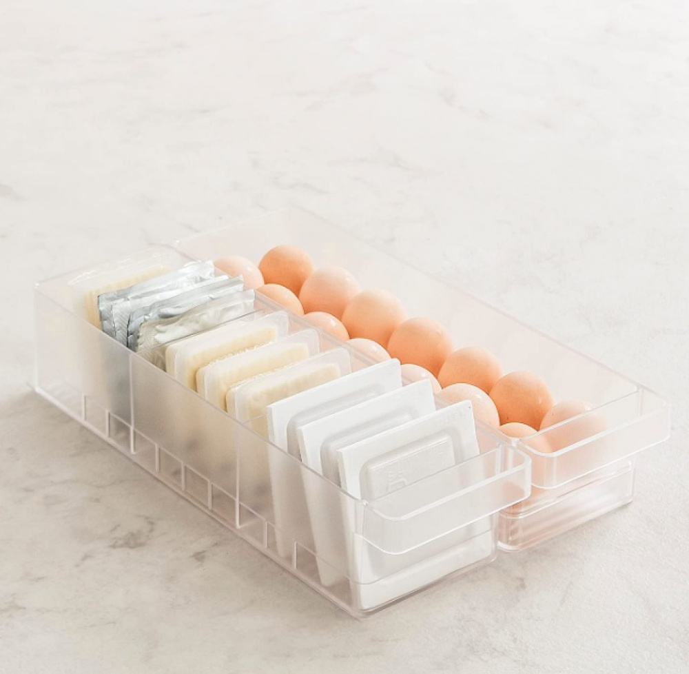 Storage box for 14 Eggs, Stackable, TOWER MODERN EGG TRAY , Yamazaki, Tranparent in the group Storage / Kitchen storage / Fridge storage at SmartaSaker.se (40792)