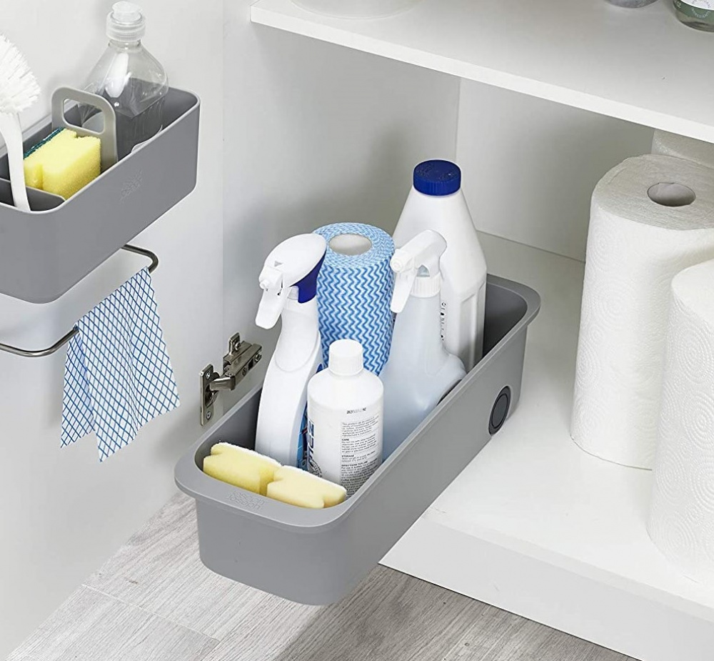 Storage Caddy with easy pull wheels, EASY ACCSESS, 46 x 17 x H 11 cm, Joseph Joseph, Grey in the group Storage / Kitchen storage / Kitchen cabinet organizers / Under sink storage at SmartaSaker.se (40793)