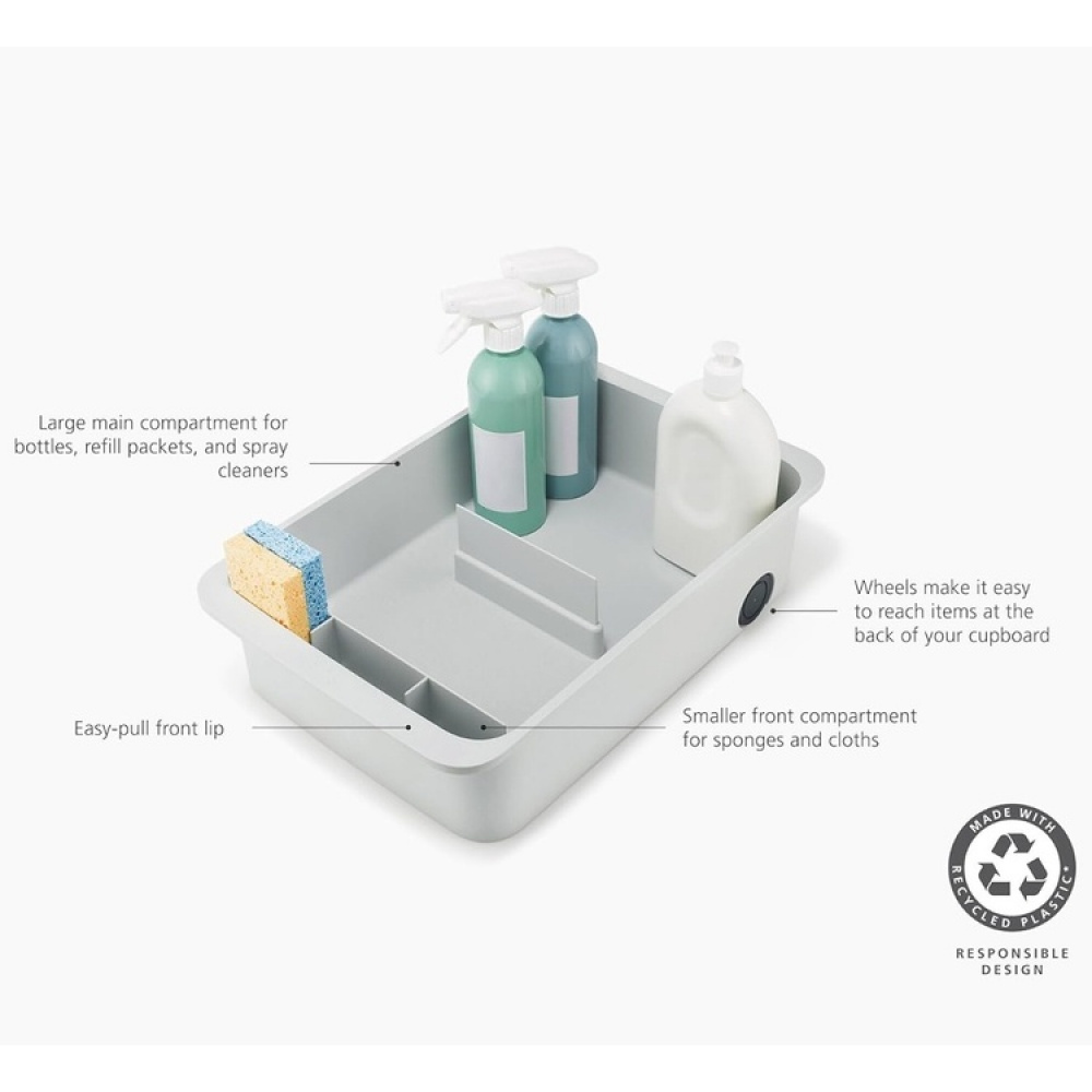Storage Caddy with easy pull wheels, EASY ACCSESS, 46,5 x 30,5 x H 11 cm, Joseph Joseph, Grey in the group Storage / Kitchen storage / Kitchen cabinet organizers / Under sink storage at SmartaSaker.se (40794)