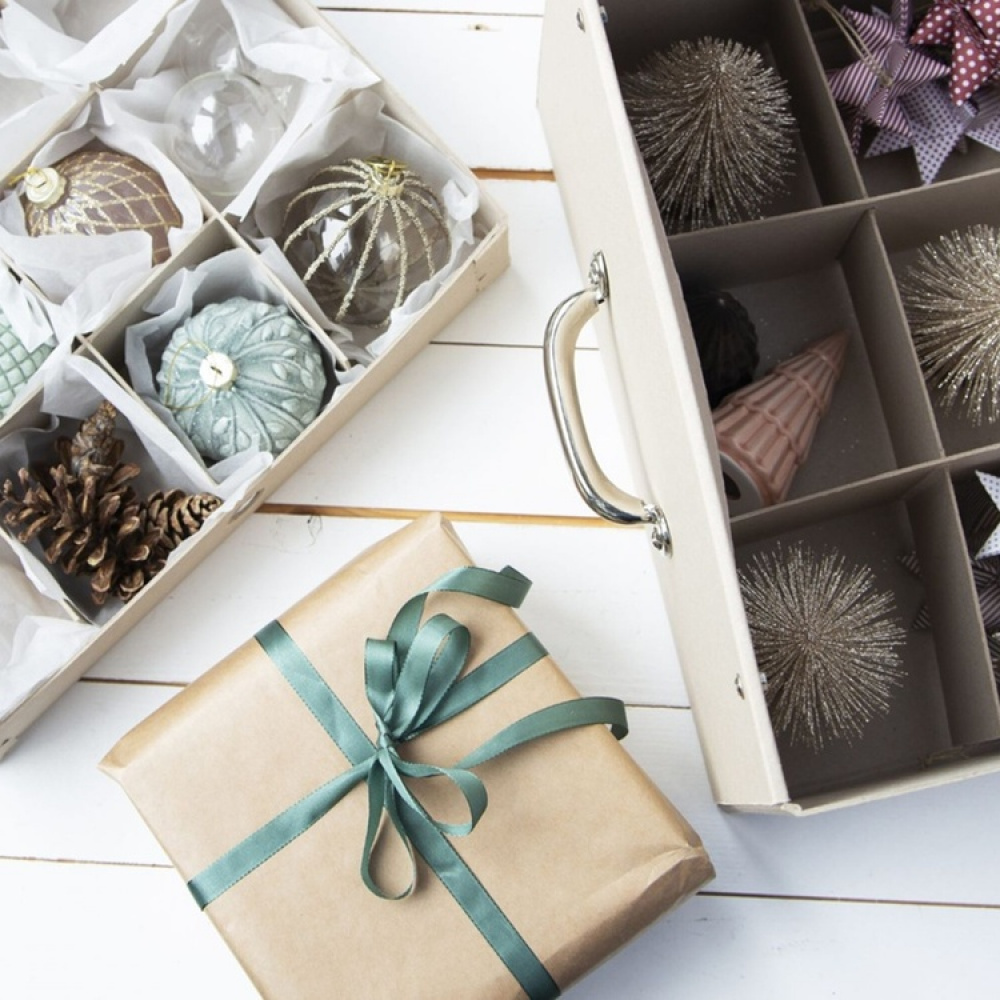 Box for sorting, 32 compartments, ORNAMENT BOX, 50 x 37 x H 27,5 cm, Beige in the group Storage / Storage room and garage at SmartaSaker.se (40795)