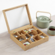 Bin with Compartments, LARGE BAMBOO TEA BOX, 28 x 23 x H 7 cm, Nature  Bin with Compartments, LARGE BAMBOO TEA BOX, 28 x 23 x H 7 cm, Nature
