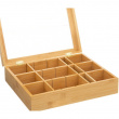 Bin with Compartments, LARGE BAMBOO TEA BOX, 28 x 23 x H 7 cm, Nature  Bin with Compartments, LARGE BAMBOO TEA BOX, 28 x 23 x H 7 cm, Nature