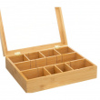 Bin with Compartments, LARGE BAMBOO TEA BOX, 28 x 23 x H 7 cm, Nature  Bin with Compartments, LARGE BAMBOO TEA BOX, 28 x 23 x H 7 cm, Nature