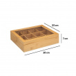 Bin with Compartments, LARGE BAMBOO TEA BOX, 28 x 23 x H 7 cm, Nature  Bin with Compartments, LARGE BAMBOO TEA BOX, 28 x 23 x H 7 cm, Nature