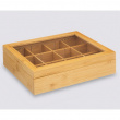 Bin with Compartments, LARGE BAMBOO TEA BOX, 28 x 23 x H 7 cm, Nature  Bin with Compartments, LARGE BAMBOO TEA BOX, 28 x 23 x H 7 cm, Nature