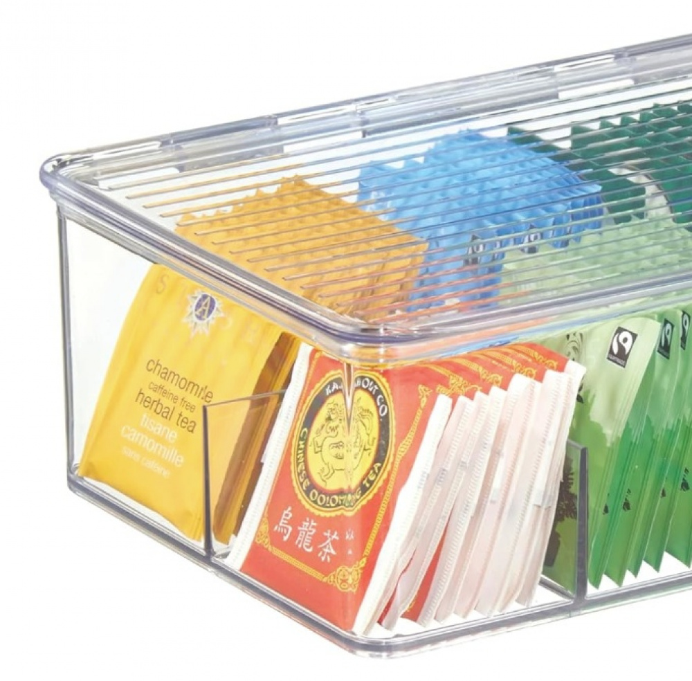 Box Tea Bags, 8 Compartments, ID CABINET BIN, 27,3 x 18,4 x H9,5cm, Transparent in the group Storage / Kitchen storage / Storage bins and jars at SmartaSaker.se (40800)