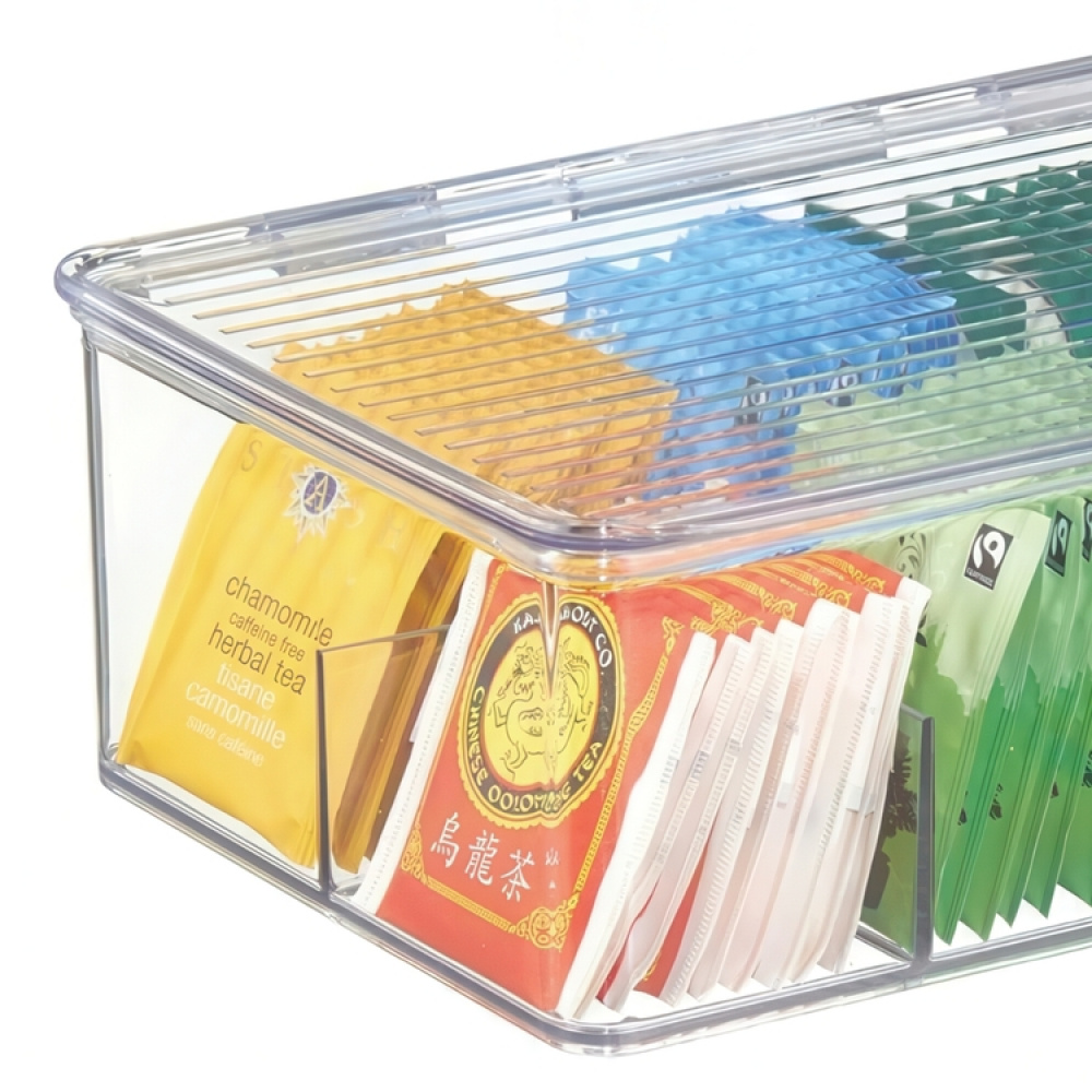 Box Tea Bags, 8 Compartments, ID CABINET BIN, 27,3 x 18,4 x H9,5cm, Transparent in the group Storage / Kitchen storage / Storage jars at SmartaSaker.se (40800)
