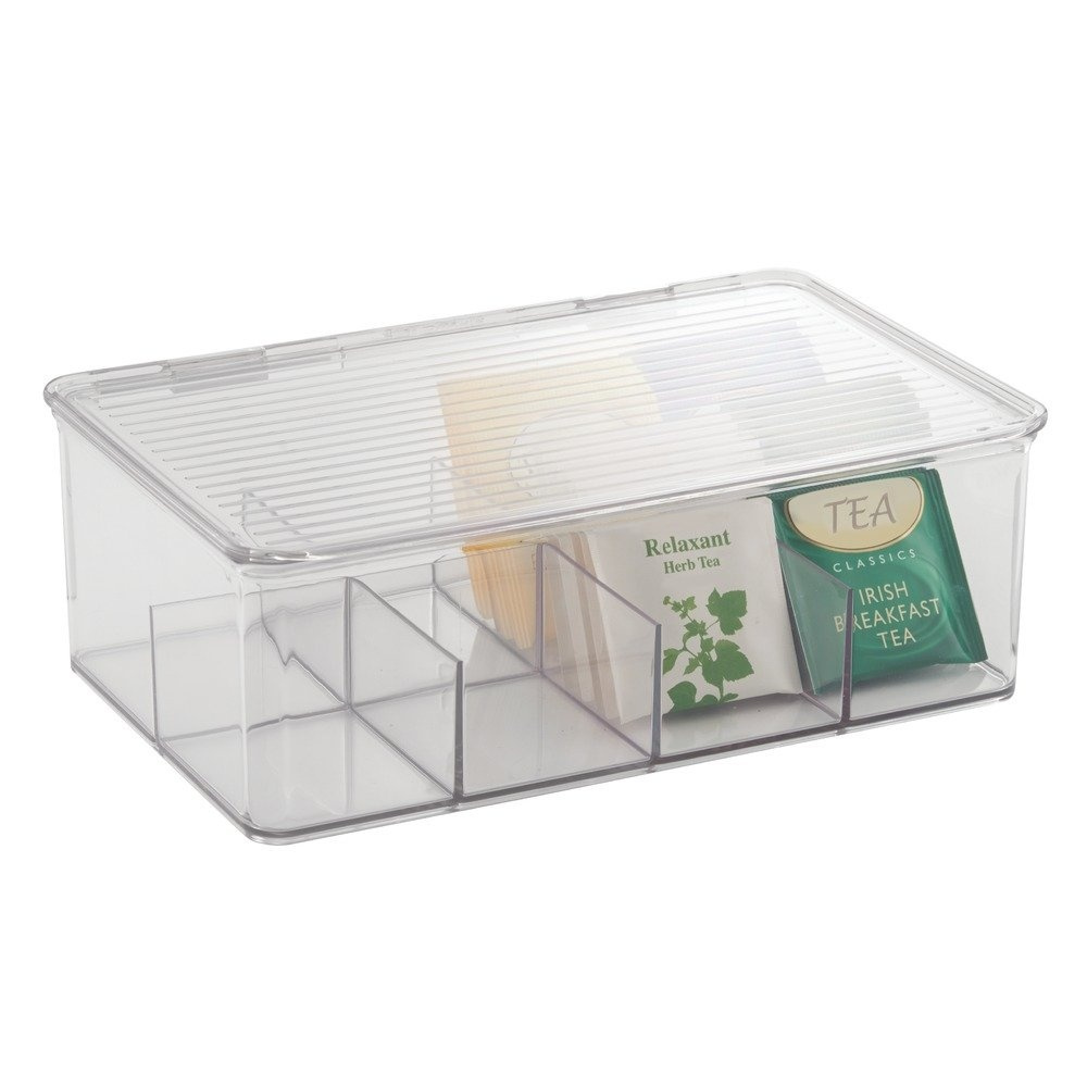 Box Tea Bags, 8 Compartments, ID CABINET BIN, 27,3 x 18,4 x H9,5cm, Transparent in the group Storage / Kitchen storage / Storage bins and jars at SmartaSaker.se (40800)