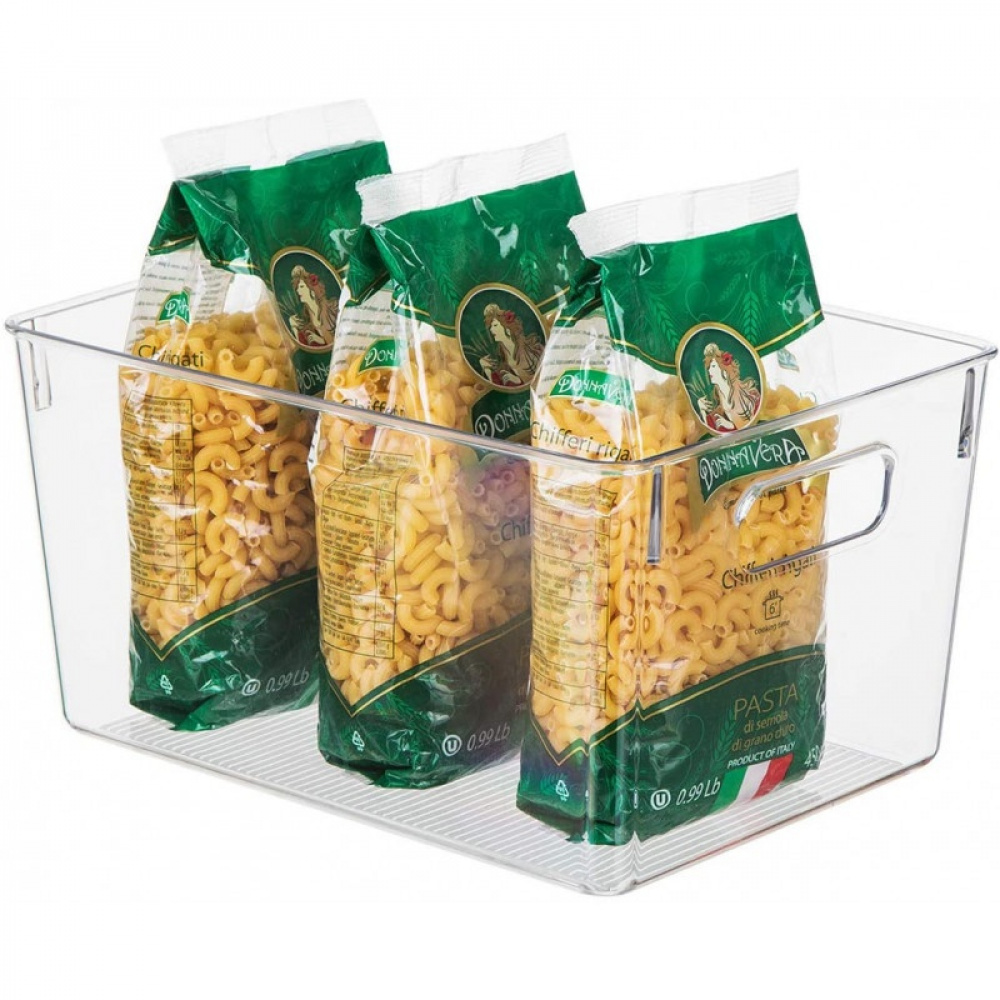 Storage Box in clear plastic, SELENA, 31 x 15 x H 15 cm, Clear in the group Storage / Storage boxes at SmartaSaker.se (40802)