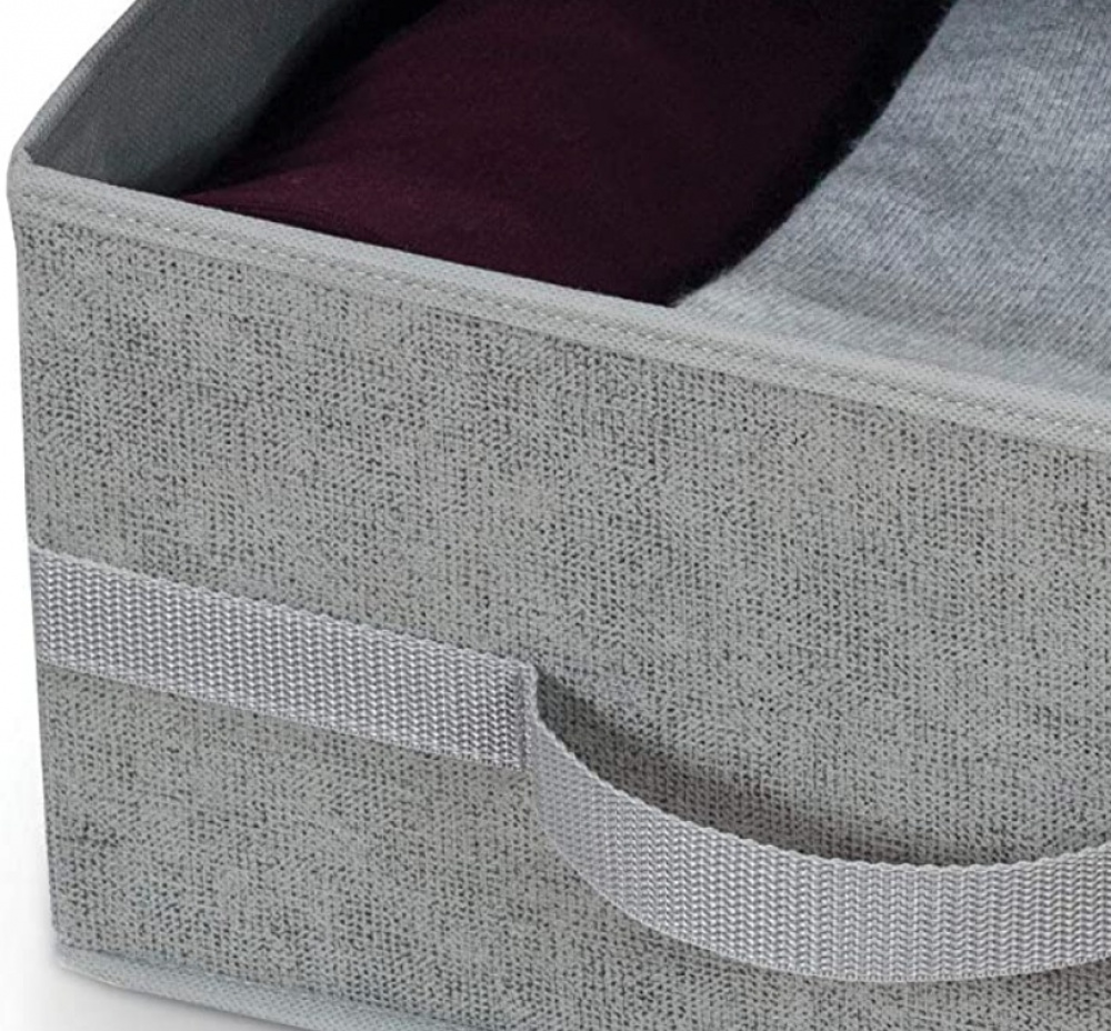 Storage Box with lid, STONE GREY, 45 x 35 x H 18 cm, Grey in the group Storage / Storage boxes at SmartaSaker.se (40804)