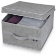 Storage Box with lid, STONE GREY LARGE, 50 x 38 x H 24 cm, Grey Storage Box with lid, STONE GREY LARGE, 50 x 38 x H 24 cm, Grey