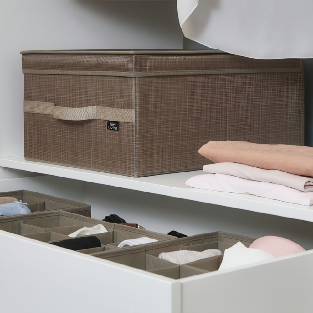 Storage Box with lid,VITA ECO LARGE, 50 x 38 x H 24 cm, Brown in the group Storage / Storage boxes at SmartaSaker.se (40807)