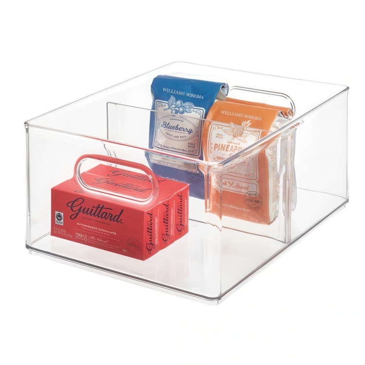 Storage Box with divider, THE HOME EDIT ALL PURPOSE BIN, 25x 25x H15 cm, Transparent in the group Storage / Kitchen storage / Fridge storage at SmartaSaker.se (40811)