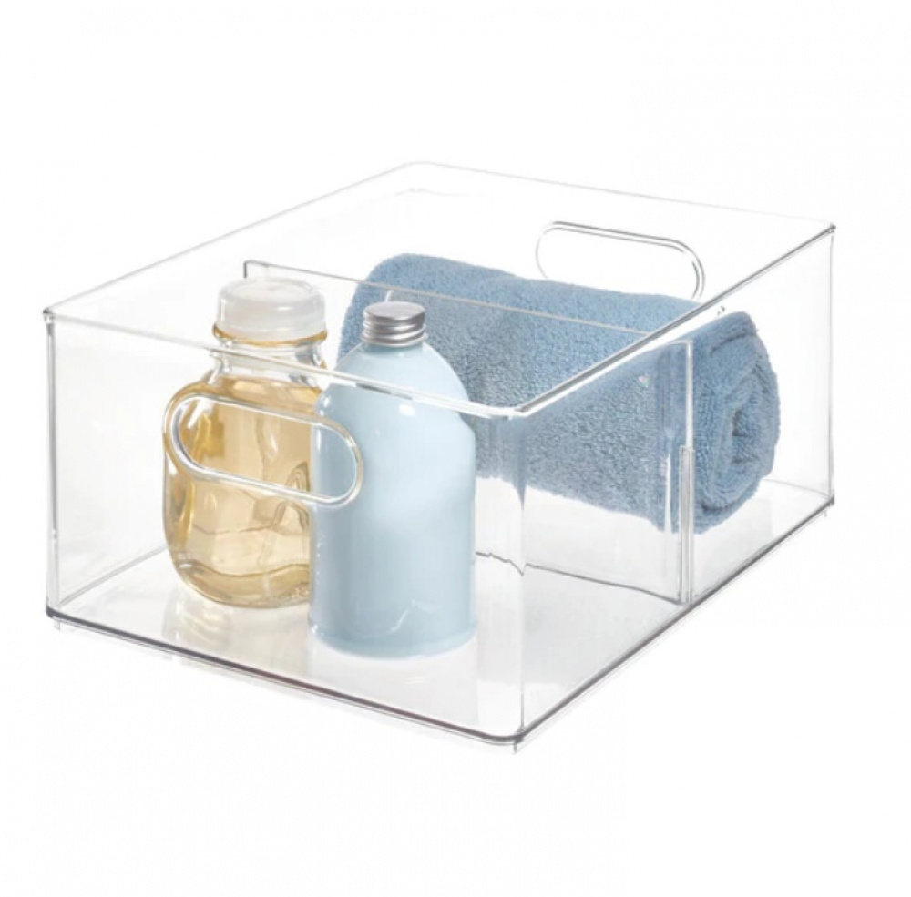 Storage Box with divider, THE HOME EDIT ALL PURPOSE BIN, 25x 25x H15 cm, Transparent in the group Storage / Kitchen storage / Fridge storage at SmartaSaker.se (40811)