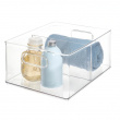 Storage Box with divider, THE HOME EDIT ALL PURPOSE BIN, 25x 25x H15 cm, Transparent