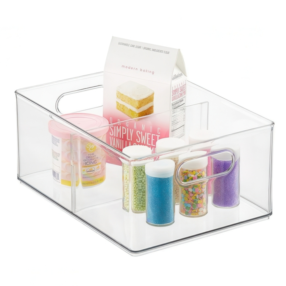 Storage Box with divider, THE HOME EDIT ALL PURPOSE BIN, 25x 25x H15 cm, Transparent in the group Storage / Kitchen storage / Fridge storage at SmartaSaker.se (40811)